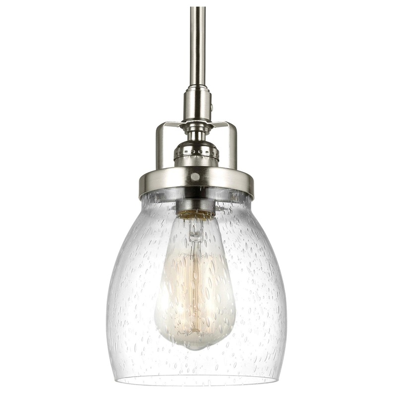 Generation Lighting 6114501-962 Belton One Light Mini-Pendant, Brushed Nickel
