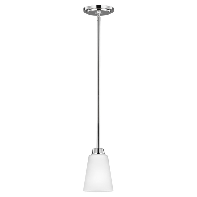 Generation Lighting 6115201EN3-05 Kerrville One Light Mini-Pendant, Chrome