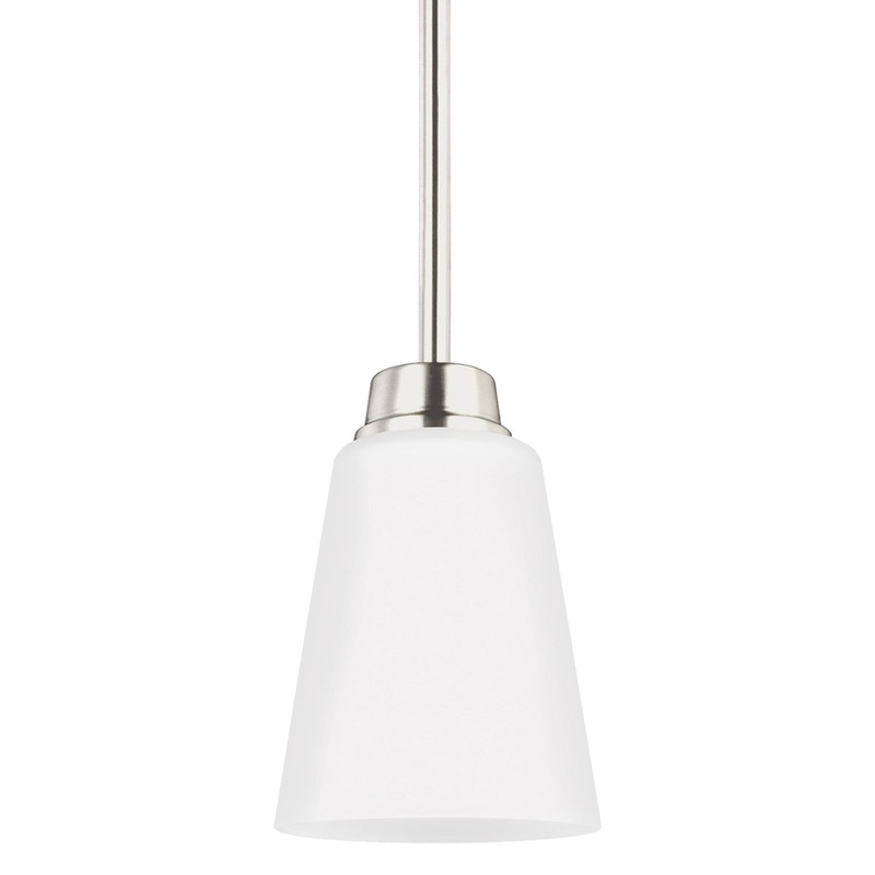 Generation Lighting 6115201EN3-962 Kerrville One Light Mini-Pendant, Brushed Nickel