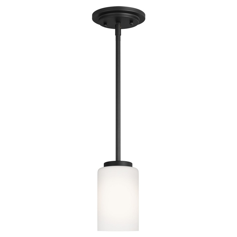 Generation Lighting 61160EN3-112 Oslo One Light Mini-Pendant, Midnight Black