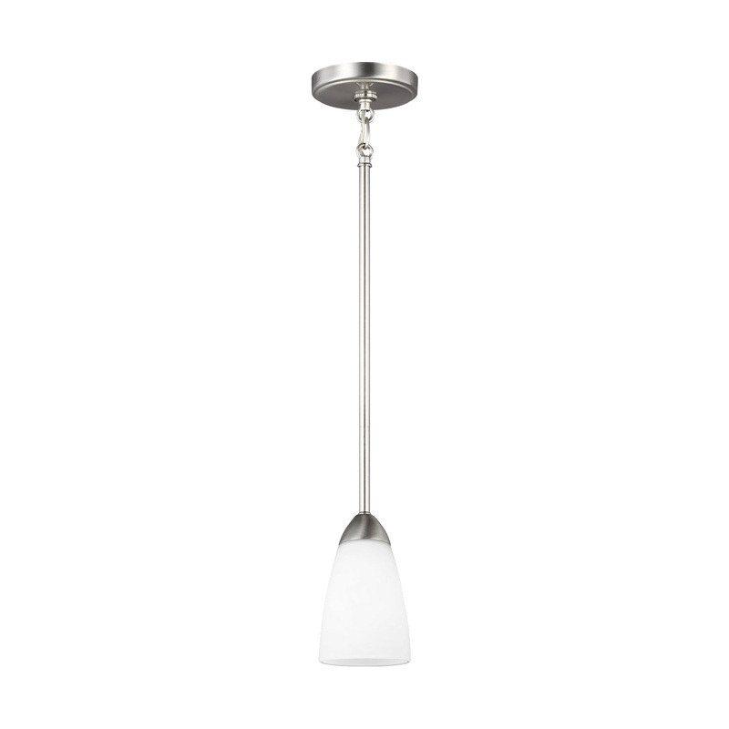 Generation Lighting 6120201EN3-962 Seville One Light Mini-Pendant, Brushed Nickel