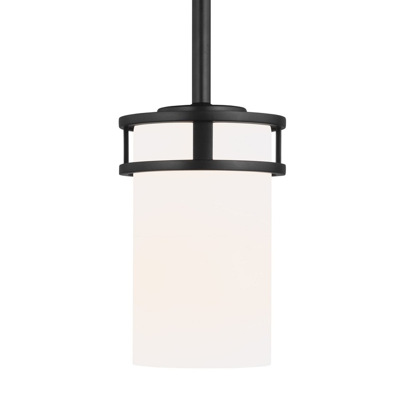 Generation Lighting 6121601-112 Robie One Light Mini-Pendant, Midnight Black