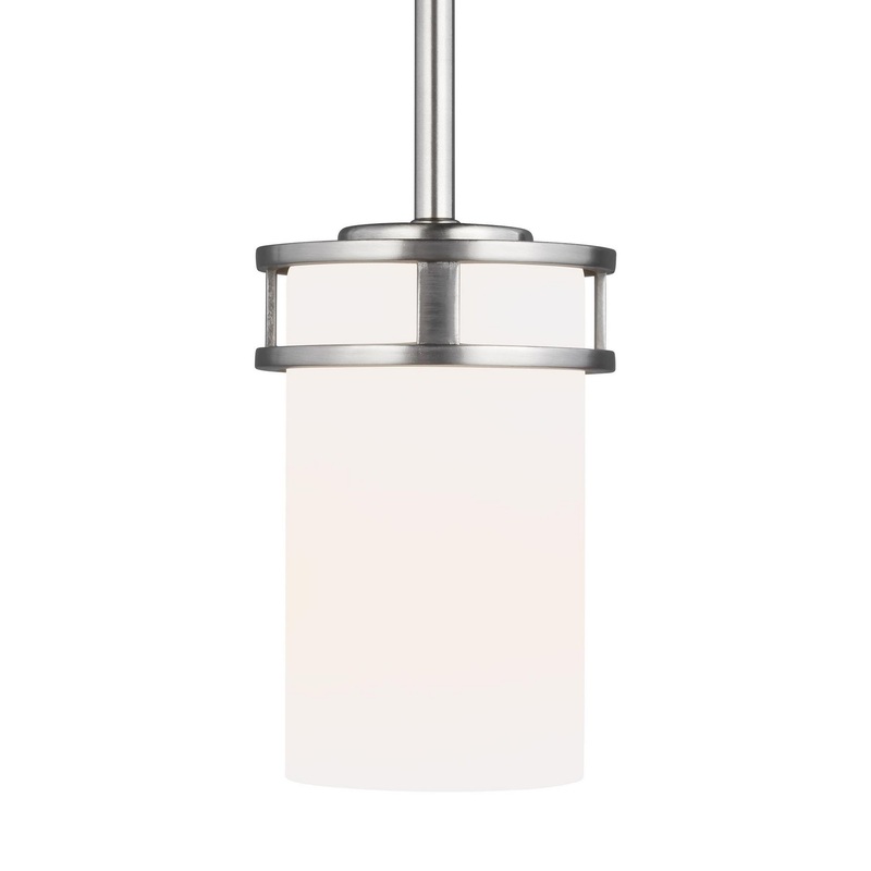 Generation Lighting 6121601EN3-962 Robie One Light Mini-Pendant, Brushed Nickel