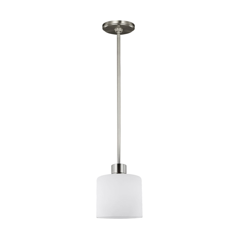 Generation Lighting 6128801-962 Canfield One Light Mini-Pendant, Brushed Nickel