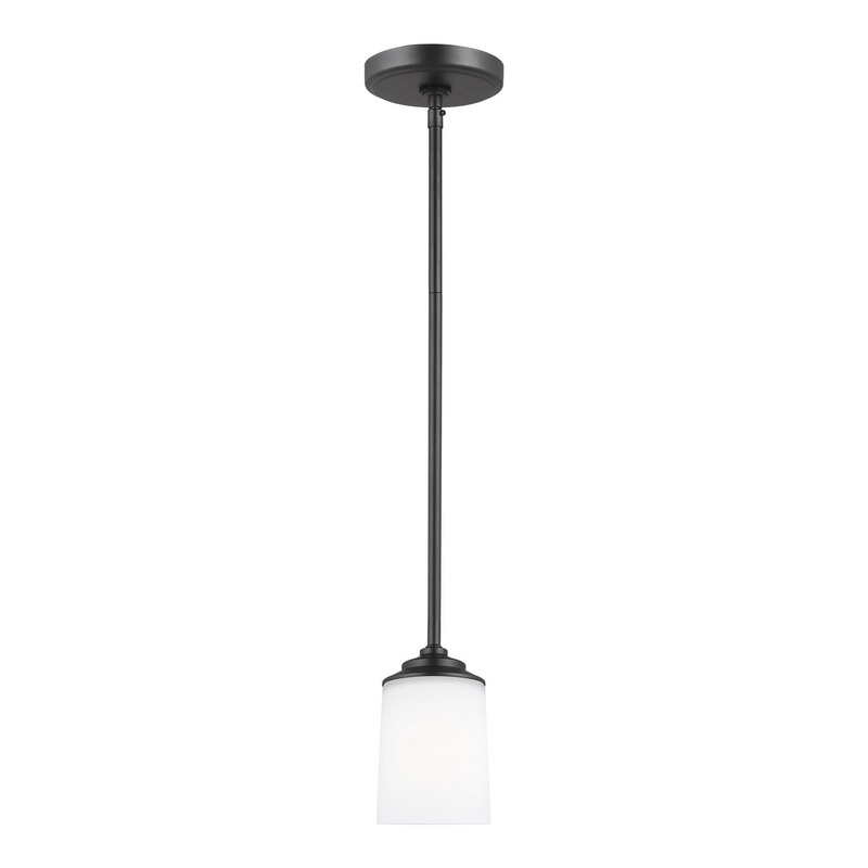 Generation Lighting 6130701-112 Kemal One Light Mini-Pendant, Midnight Black