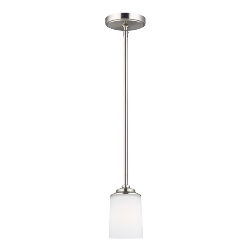 Generation Lighting 6130701-962 Kemal One Light Mini-Pendant, Brushed Nickel