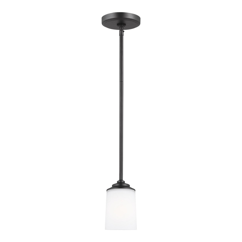 Generation Lighting 6130701EN3-112 Kemal One Light Mini-Pendant, Midnight Black