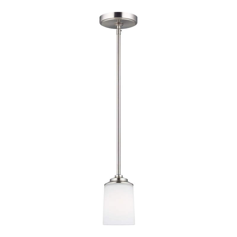 Generation Lighting 6130701EN3-962 Kemal One Light Mini-Pendant, Brushed Nickel