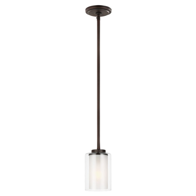 Generation Lighting 6137301EN3-710 Elmwood Park One Light Mini-Pendant, Bronze