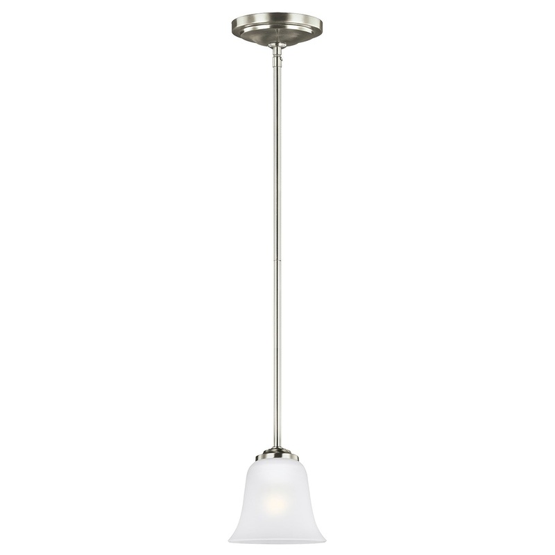 Generation Lighting 6139001-962 Emmons One Light Mini-Pendant, Brushed Nickel