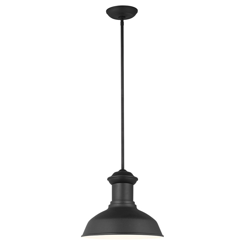 Generation Lighting 6247701EN3-12 Fredricksburg One Light Outdoor Pendant, Black