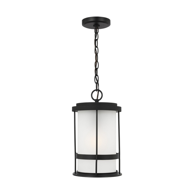Generation Lighting 6290901-12 Wilburn One Light Outdoor Pendant, Black