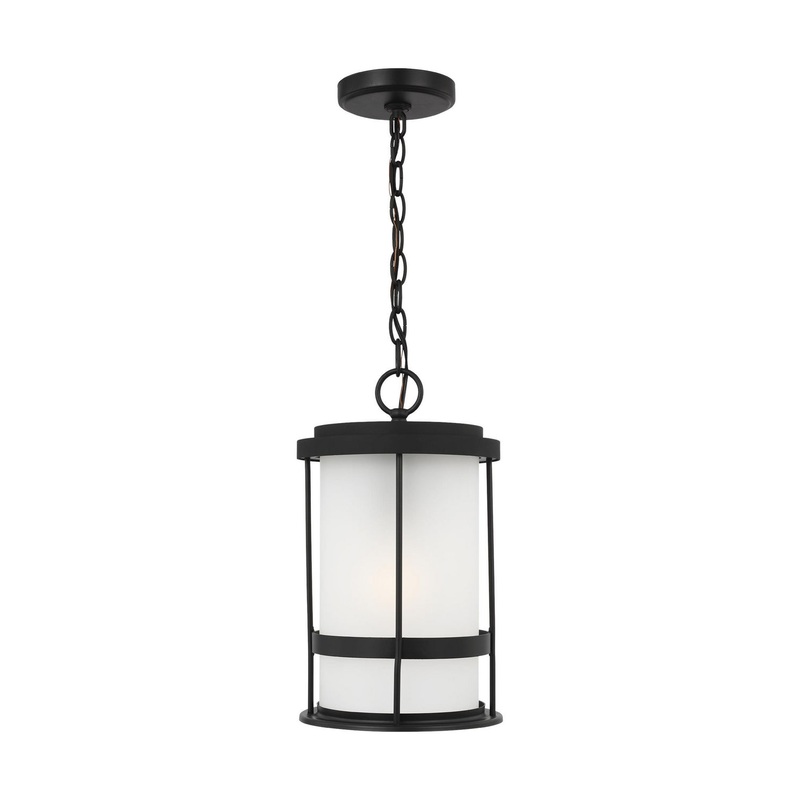 Generation Lighting 6290901EN3-12 Wilburn One Light Outdoor Pendant, Black