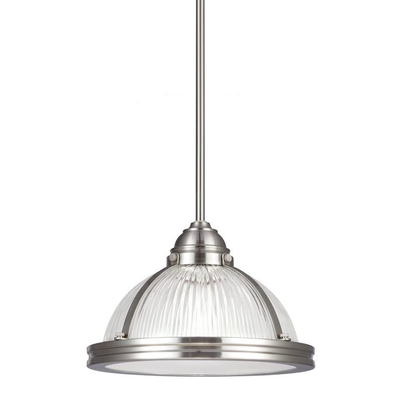 Generation Lighting 65060-962 Pratt Street Prismatic One Light Pendant, Brushed Nickel