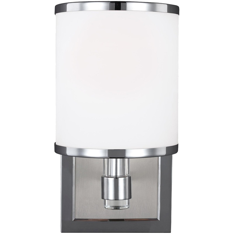 Generation Lighting VS23301SN/CH Prospect Park One Light Wall Sconce, Satin Nickel / Chrome
