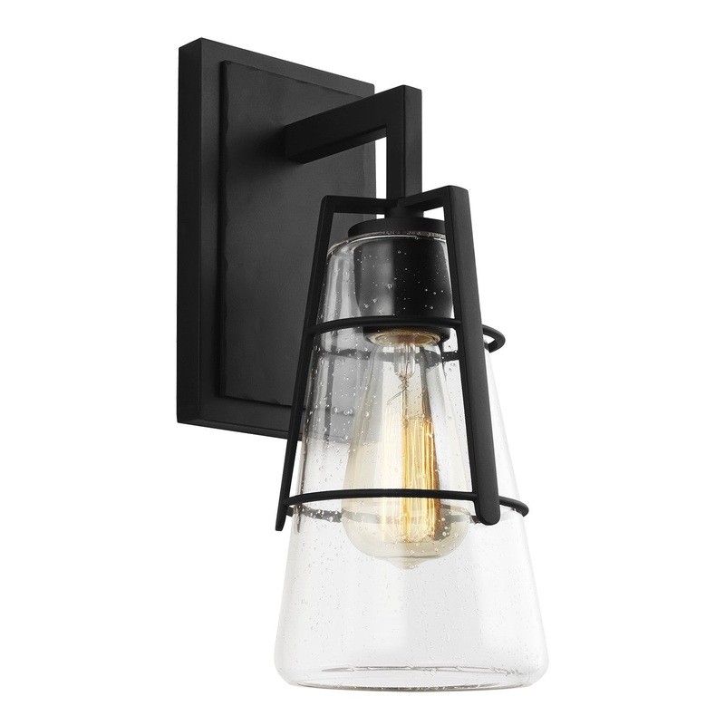 Generation Lighting VS2471MBK Adelaide One Light Wall Sconce, Midnight Black