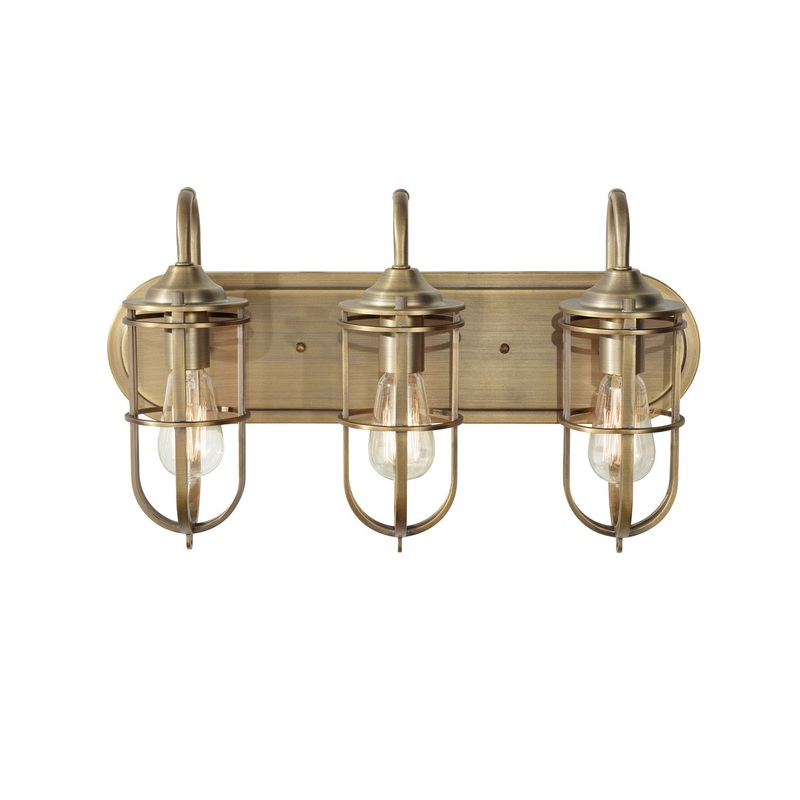 Generation Lighting VS36003-DAB Urban Renewal Three Light Vanity Strip, Dark Antique Brass (Discontinued)