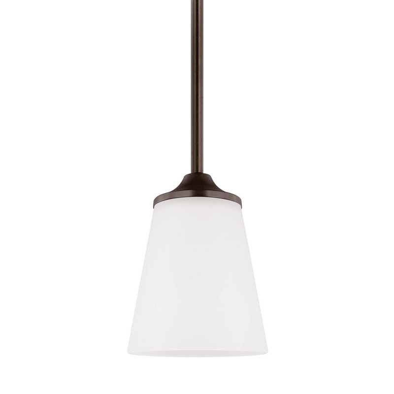 Generation Lighting 6124501EN3-710 Hanford One Light Mini-Pendant, Bronze