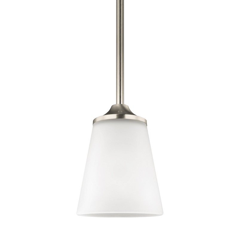 Generation Lighting 6124501EN3-962 Hanford One Light Mini-Pendant, Brushed Nickel