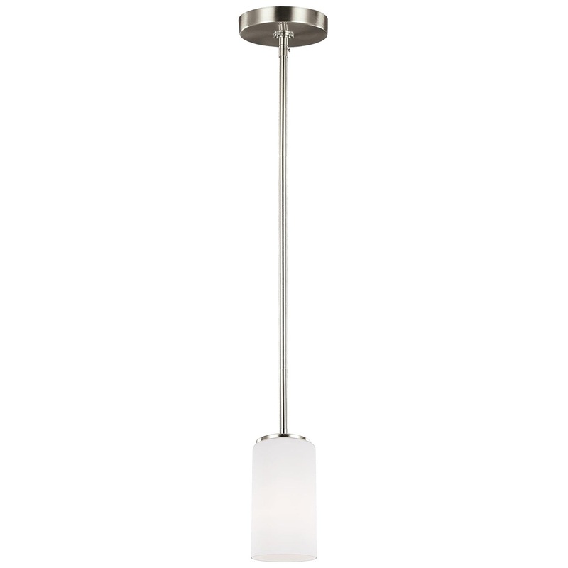 Generation Lighting 6124601-962 Alturas One Light Mini-Pendant, Brushed Nickel