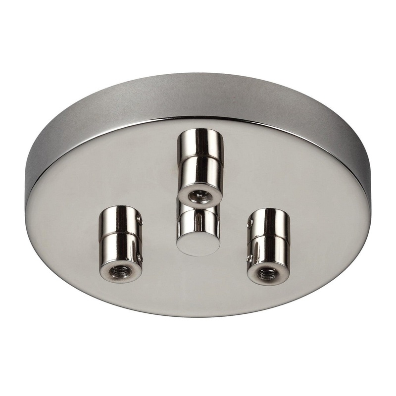 Generation Lighting MPC03PN Multi-Port Canopies Three Light Multi-Port Canopy with Swag Hooks, Polished Nickel