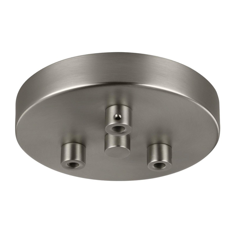 Generation Lighting MPC03SN Multi-Port Canopies Three Light Multi-Port Canopy with Swag Hooks, Satin Nickel