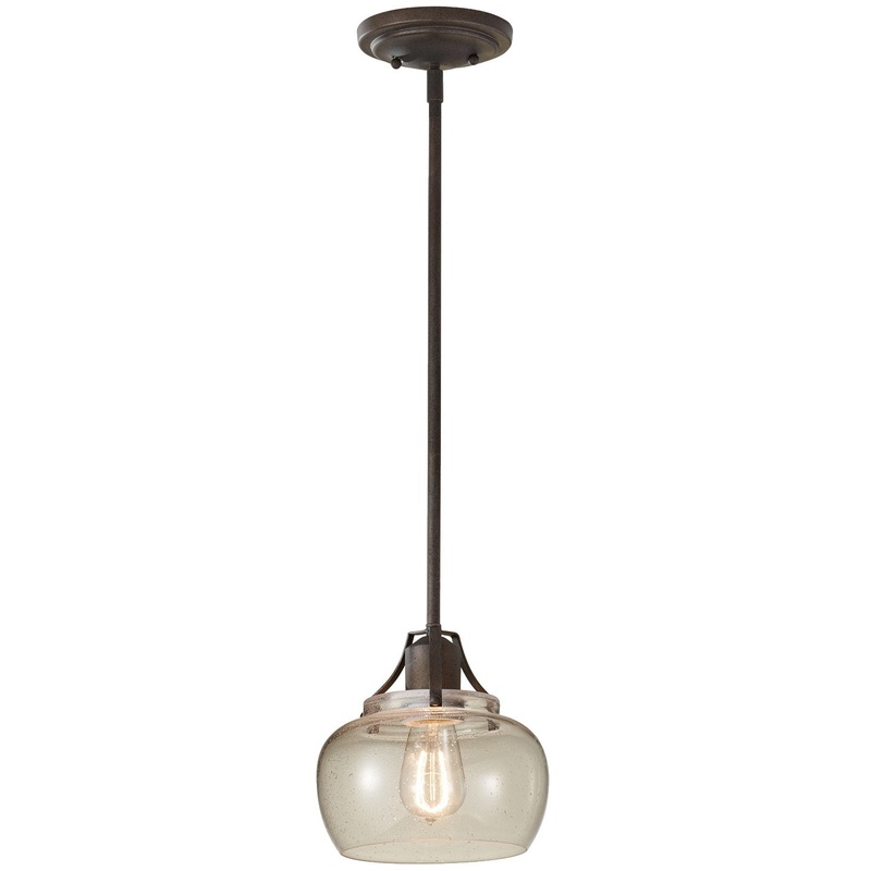 Generation Lighting P1234RI Urban Renewal One Light Pendant, Rustic Iron