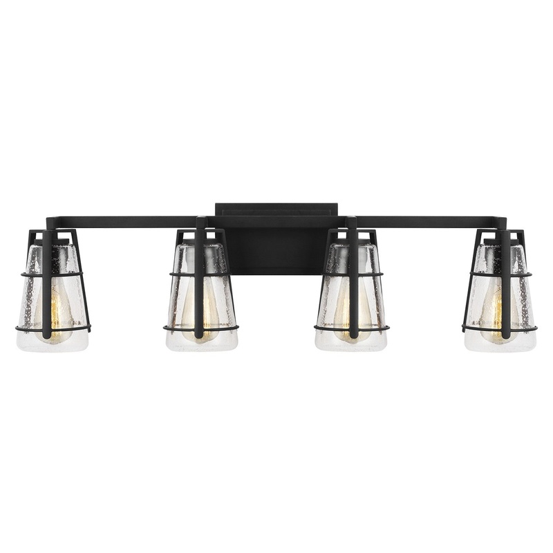 Generation Lighting VS2474MBK Adelaide Four Light Vanity, Midnight Black (Discontinued)