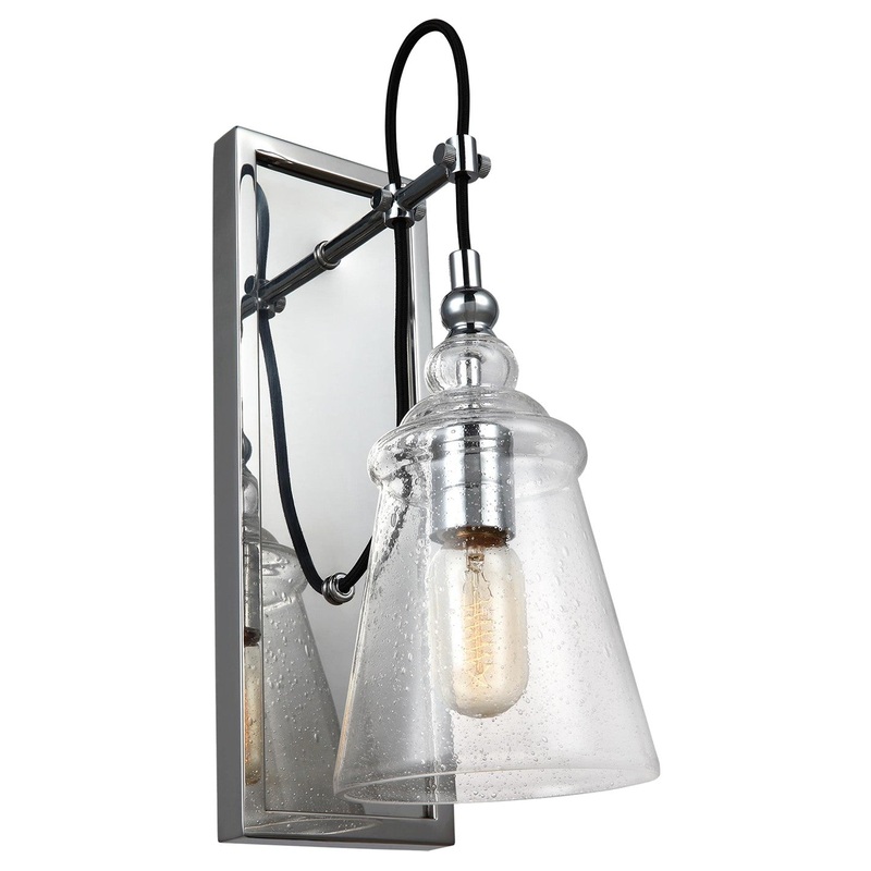 Generation Lighting WB1850CH Loras One Light Wall Sconce, Chrome