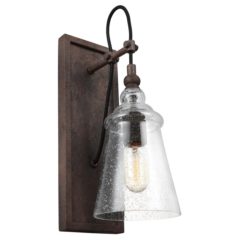 Generation Lighting WB1850DWI Loras One Light Wall Sconce, Dark Weathered Iron
