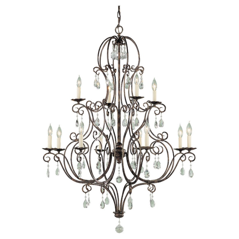 Generation Lighting F1938/8+4MBZ Chateau 12 Light Chandelier, Mocha Bronze