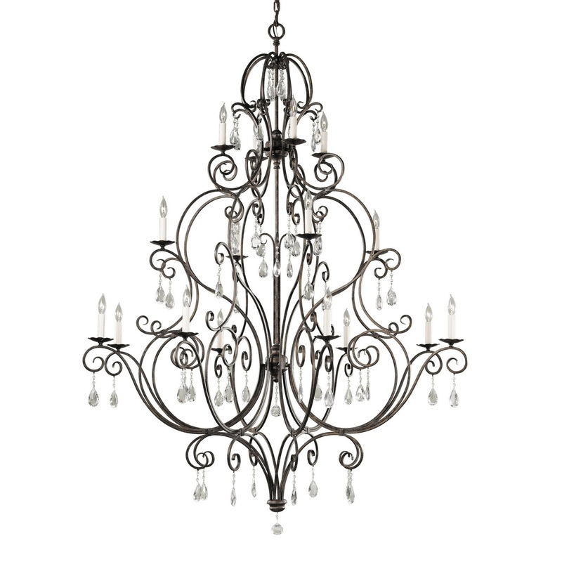 Generation Lighting F2110/8+4+4MBZ Chateau 16 Light Chandelier, Mocha Bronze