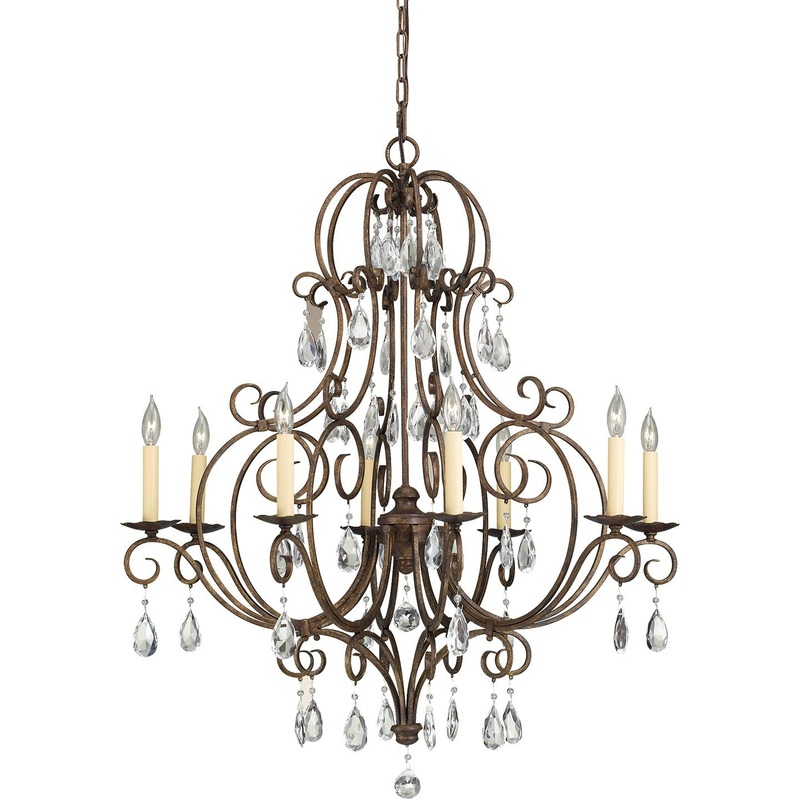 Generation Lighting F2303/8MBZ Chateau Eight Light Chandelier, Mocha Bronze