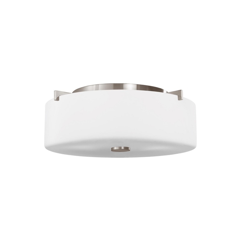 Generation Lighting FM313BS Sunset Drive Two Light Flush Mount, Brushed Steel