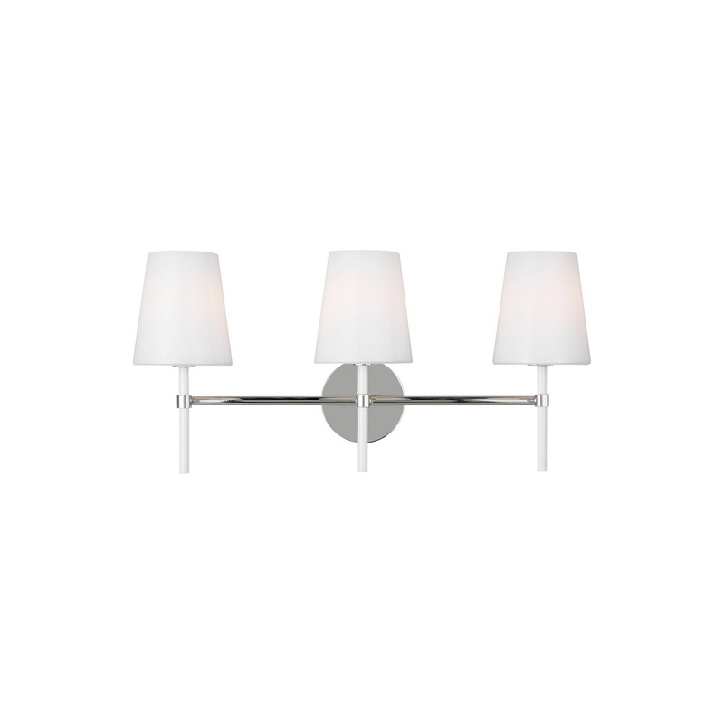 Visual Comfort Studio KSV1013PNGW Monroe Three Light Vanity, Polished Nickel