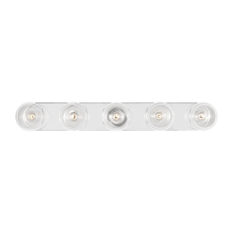 Visual Comfort Studio KSV1035PNGW Monroe Five Light Vanity, Polished Nickel (Discontinued)
