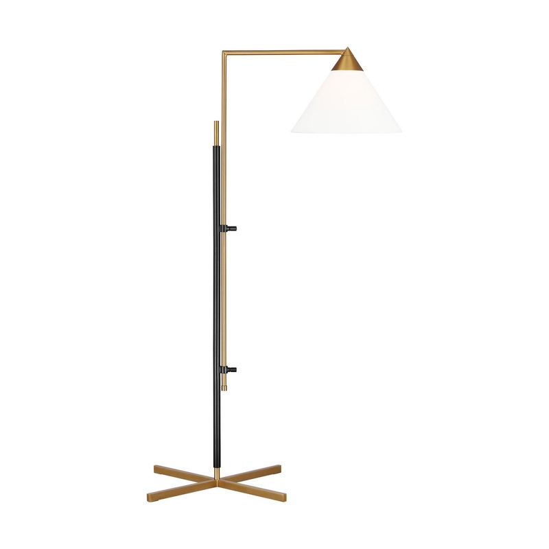 Visual Comfort Studio KT1301BBSBNZ1 Franklin One Light Floor Lamp, Burnished Brass and Deep Bronze