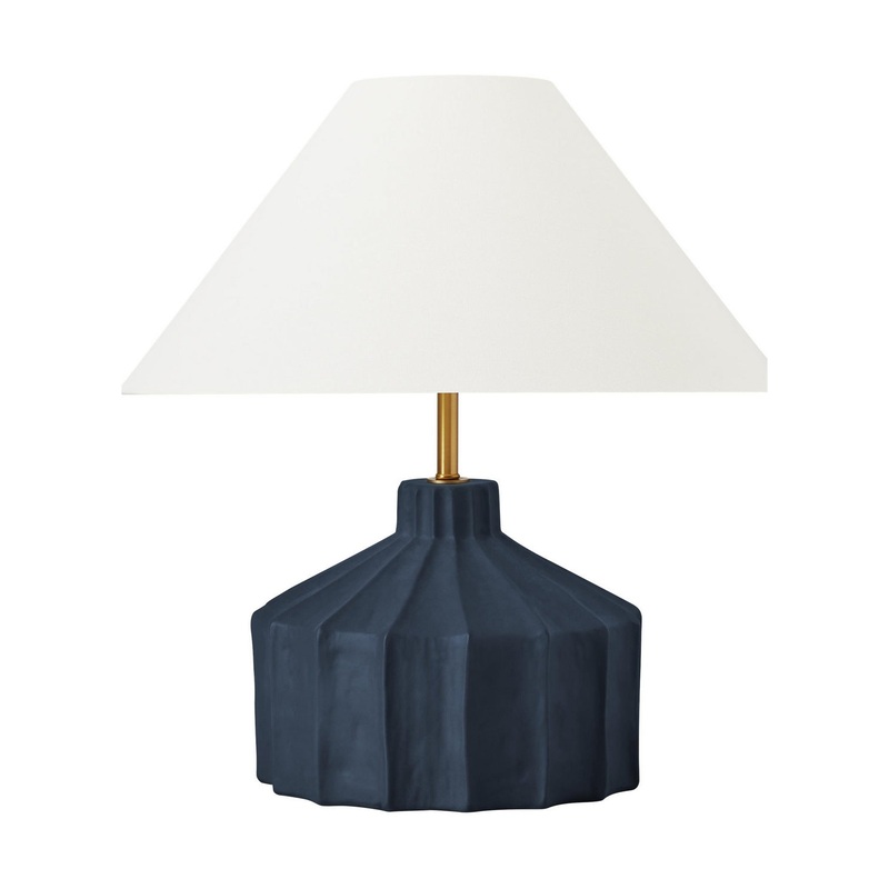 Visual Comfort Studio KT1321MMBW1 Veneto One Light Table Lamp, Matte Medium Blue Wash