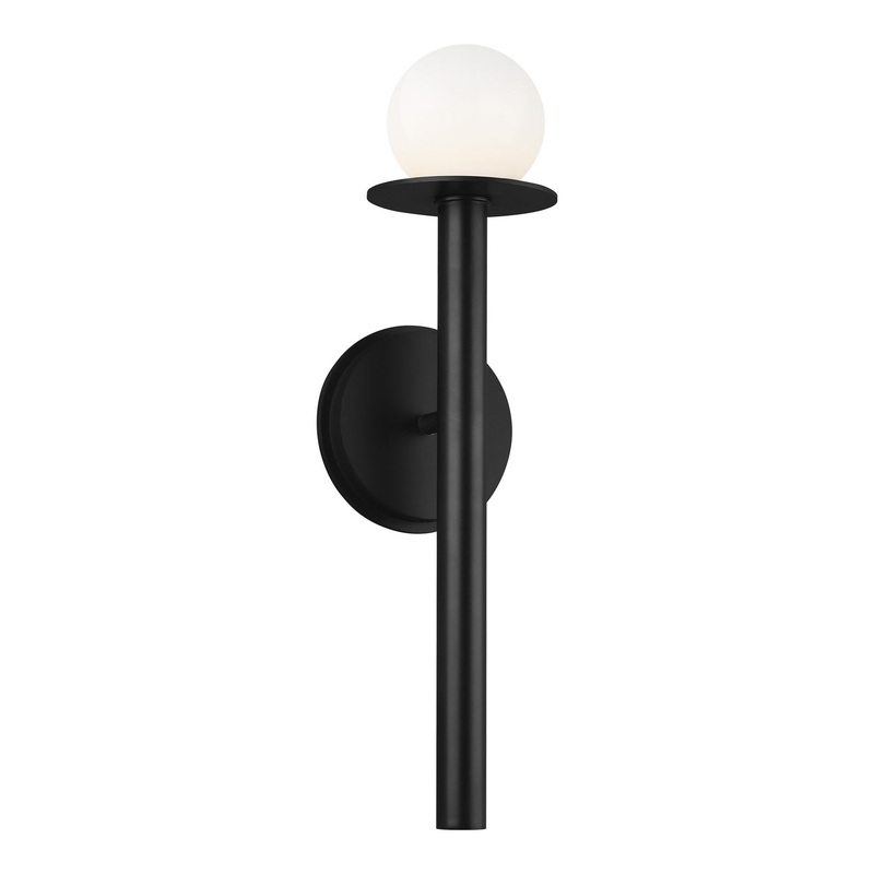 Visual Comfort Studio KW1001MBK Nodes One Light Wall Sconce, Midnight Black