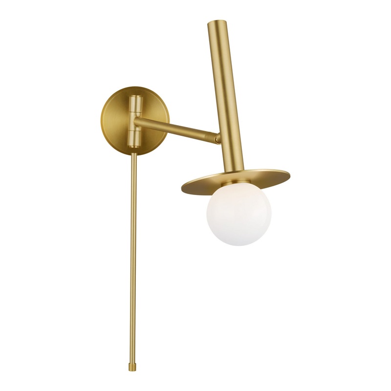 Visual Comfort Studio KW1021BBS Nodes One Light Wall Sconce, Burnished Brass