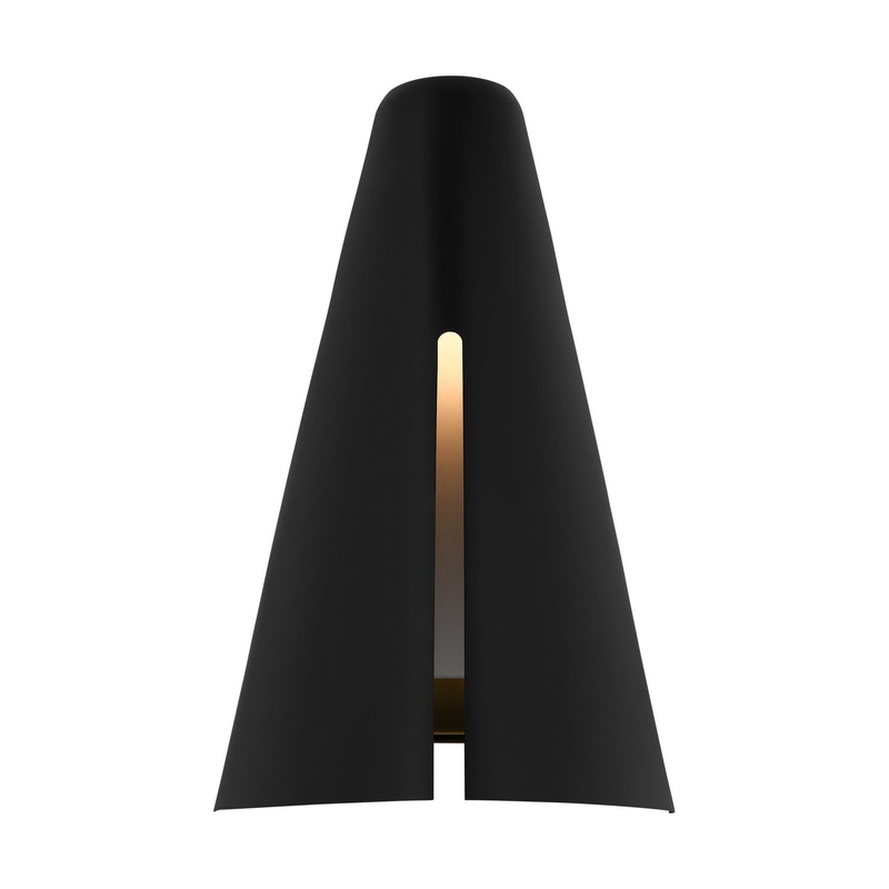 Visual Comfort Studio KW1151MBKBBS-L1 Cambre LED Wall Sconce, Midnight Black and Burnished Brass (Discontinued)