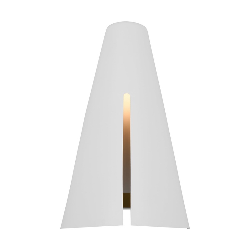 Visual Comfort Studio KW1151MWTBBS-L1 Cambre LED Wall Sconce, Matte White and Burnished Brass