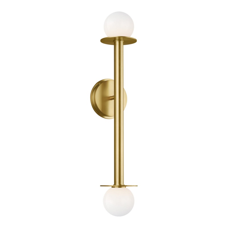 Visual Comfort Studio KWL1012BBS Nodes Two Light Wall Sconce, Burnished Brass