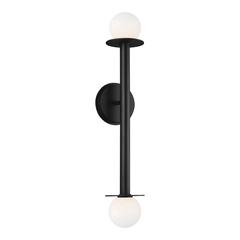 Visual Comfort Studio KWL1012MBK Nodes Two Light Wall Sconce, Midnight Black