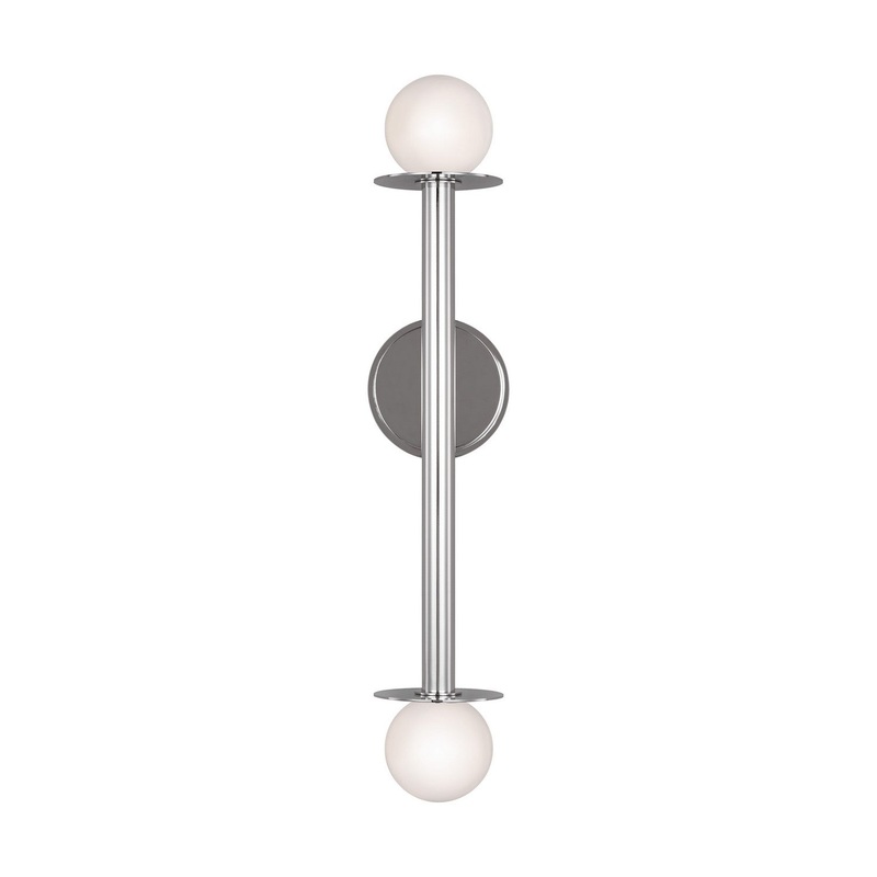 Visual Comfort Studio KWL1012PN Nodes Two Light Wall Sconce, Polished Nickel