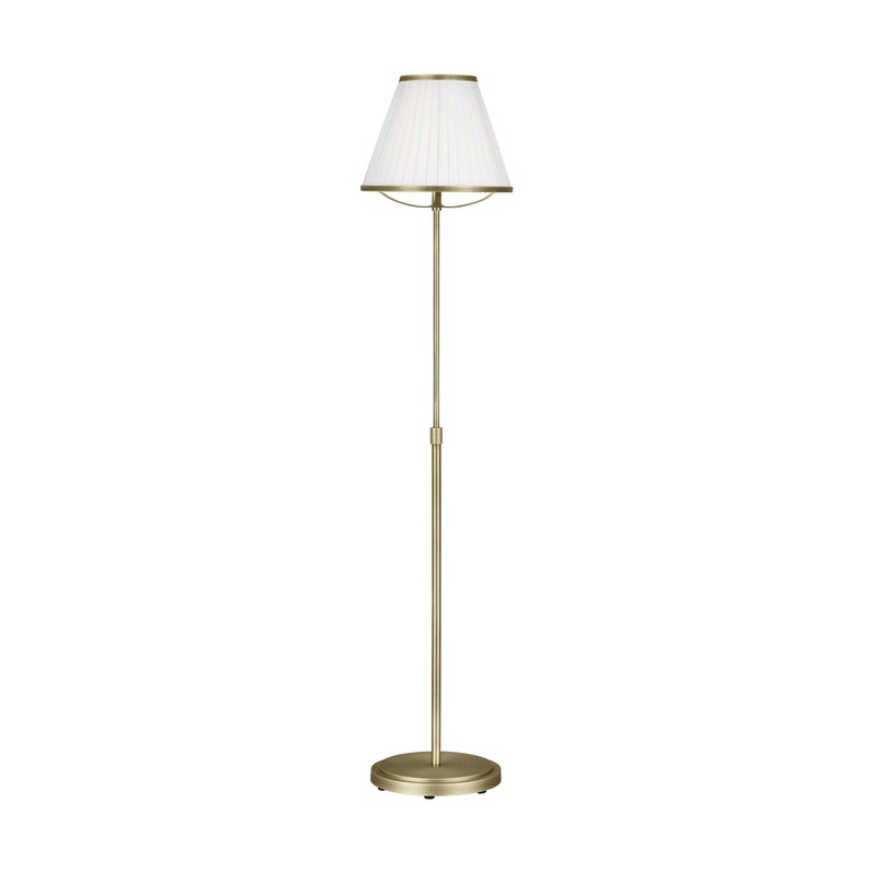 Visual Comfort Studio LT1141TWB1 Esther One Light Floor Lamp, Time Worn Brass