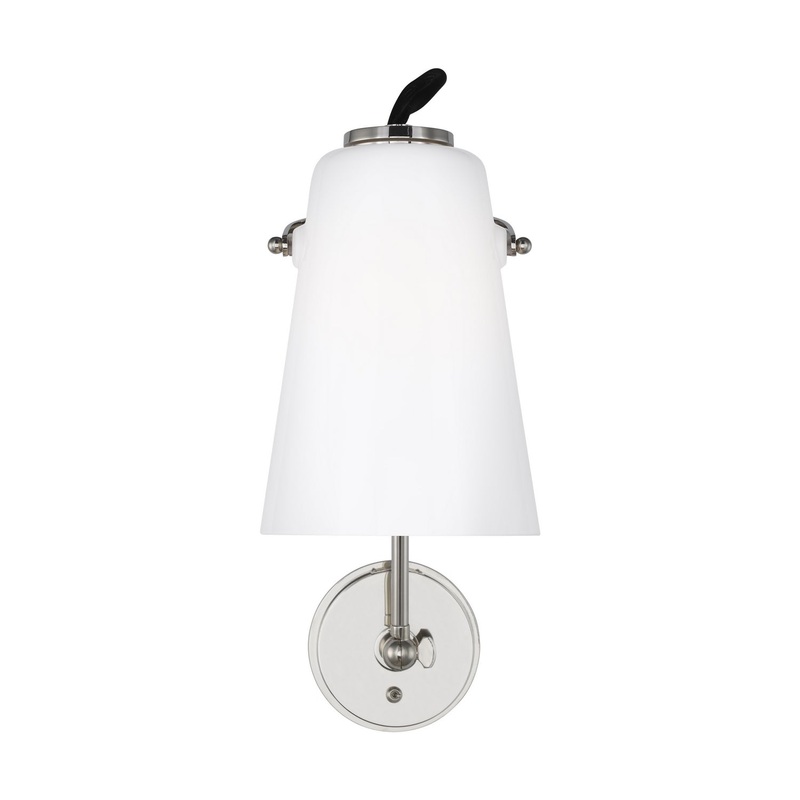 Visual Comfort Studio LW1001PN Hazel One Light Wall Sconce, Polished Nickel (Discontinued)