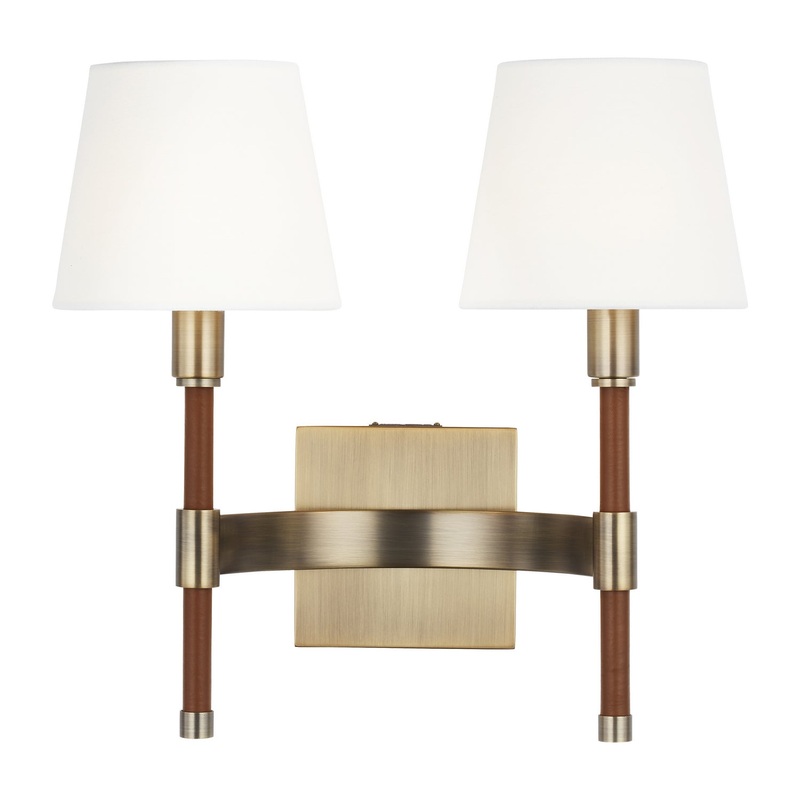 Visual Comfort Studio LW1022TWB Katie Two Light Wall Sconce, Time Worn Brass