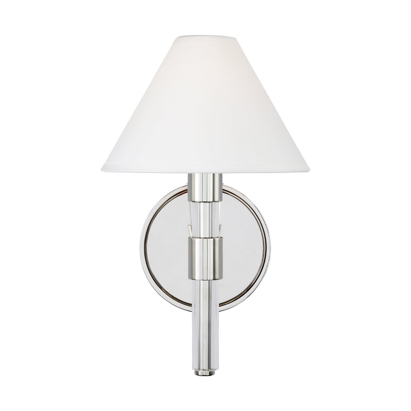 Visual Comfort Studio LW1041PN Robert One Light Wall Sconce, Polished Nickel