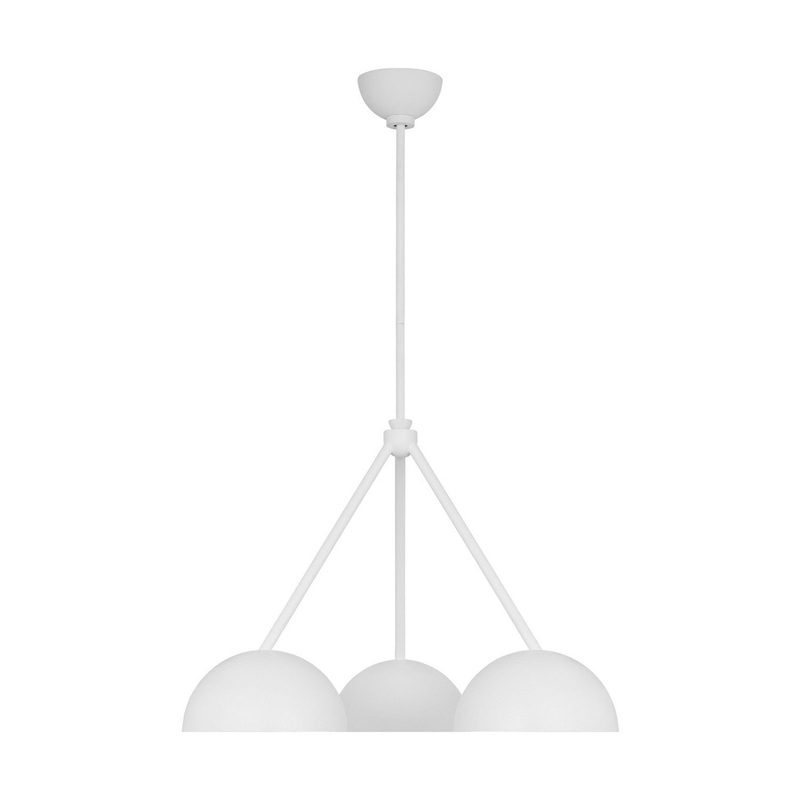 Visual Comfort Studio LXC1043CPST Beaunay Three Light Chandelier, Cast Plaster
